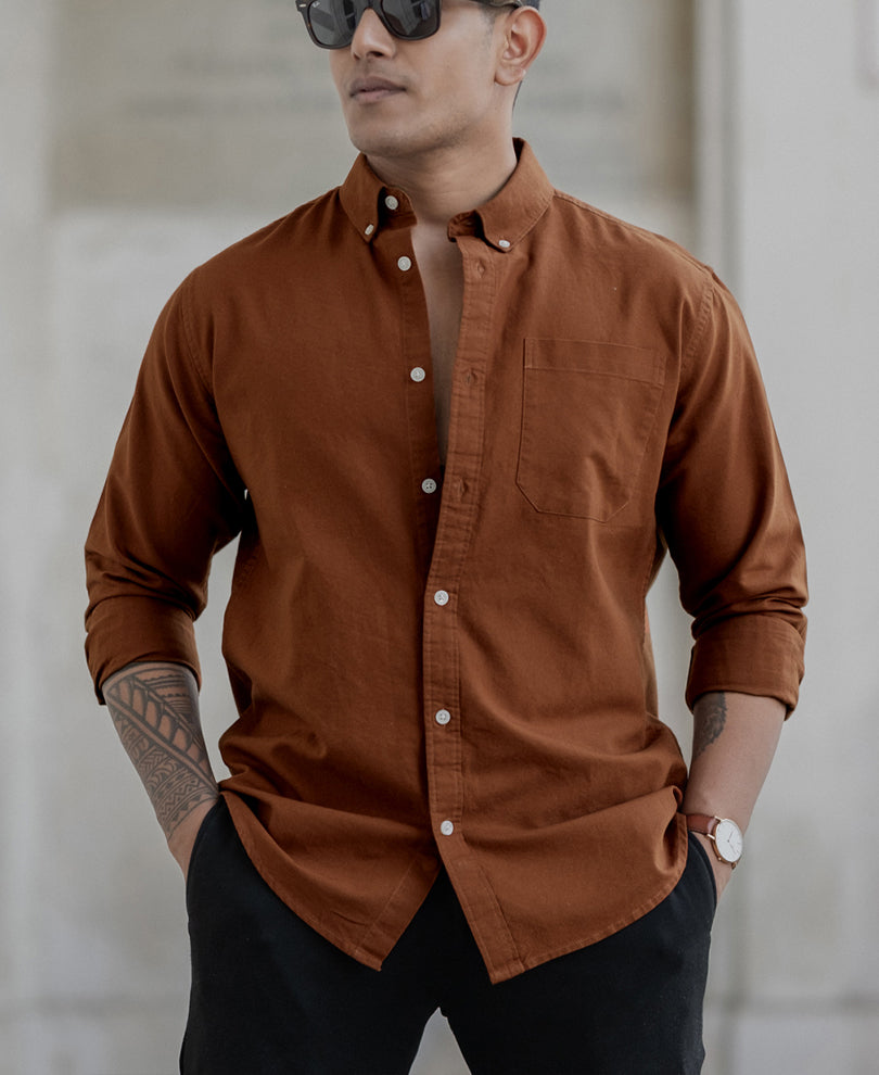 Tan Oxford Shirt