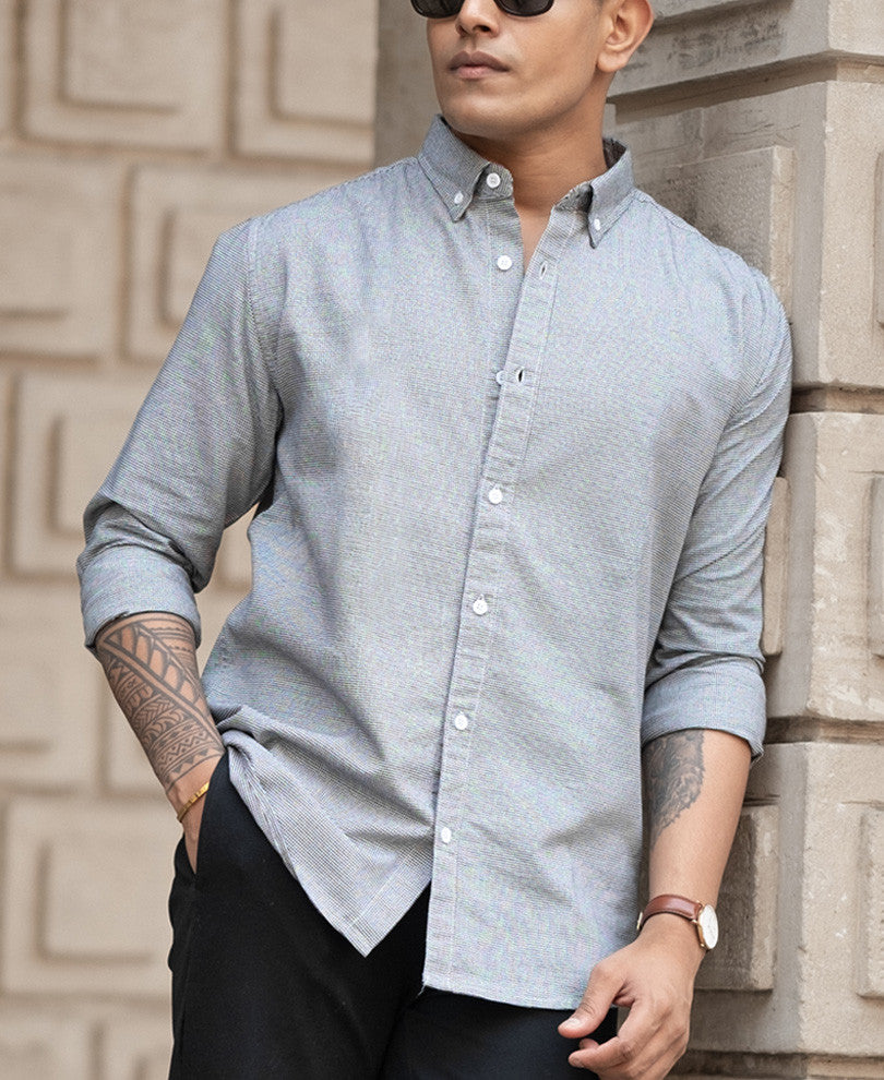 Black Micro Checks Shirt