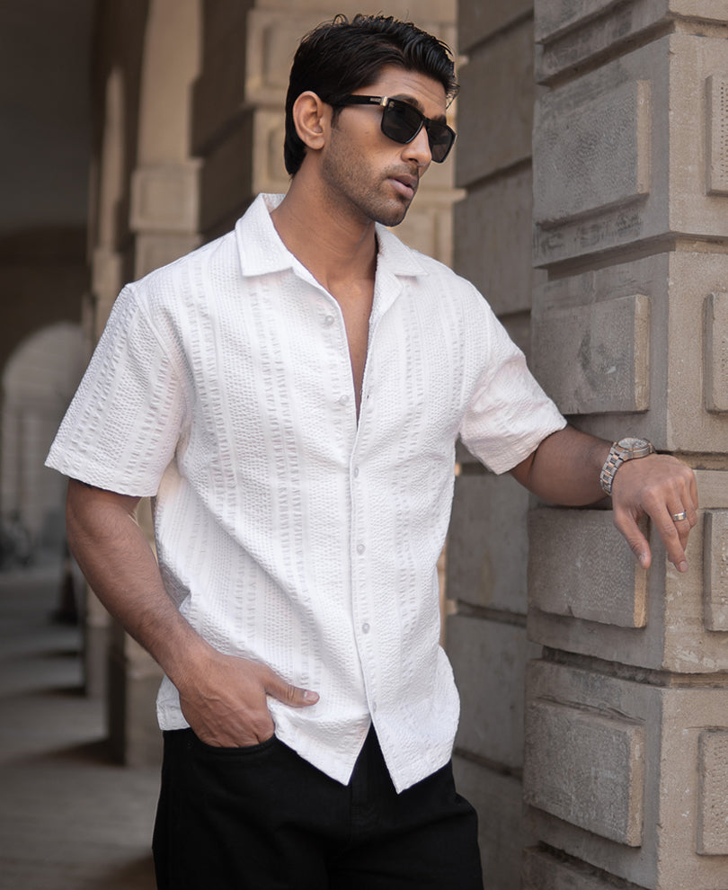 White Seersucker Shirt