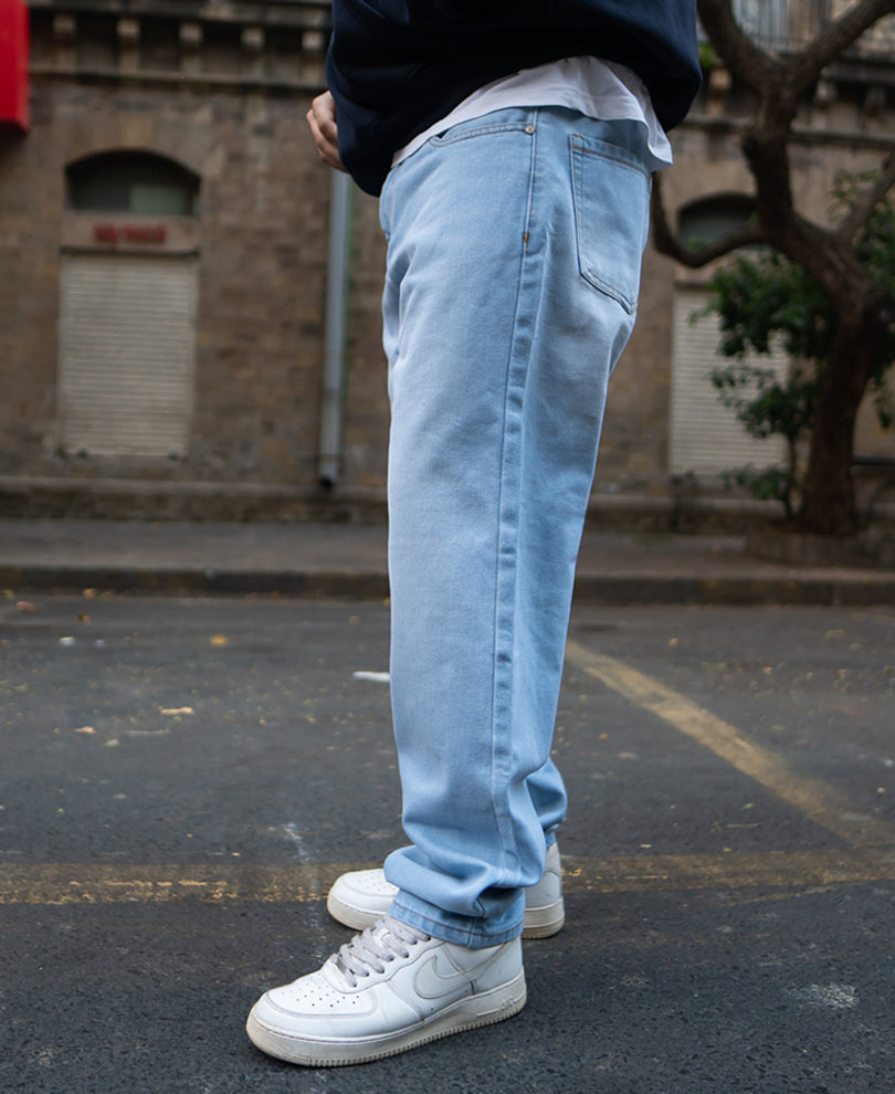 Sky Blue Baggy Fit Jeans