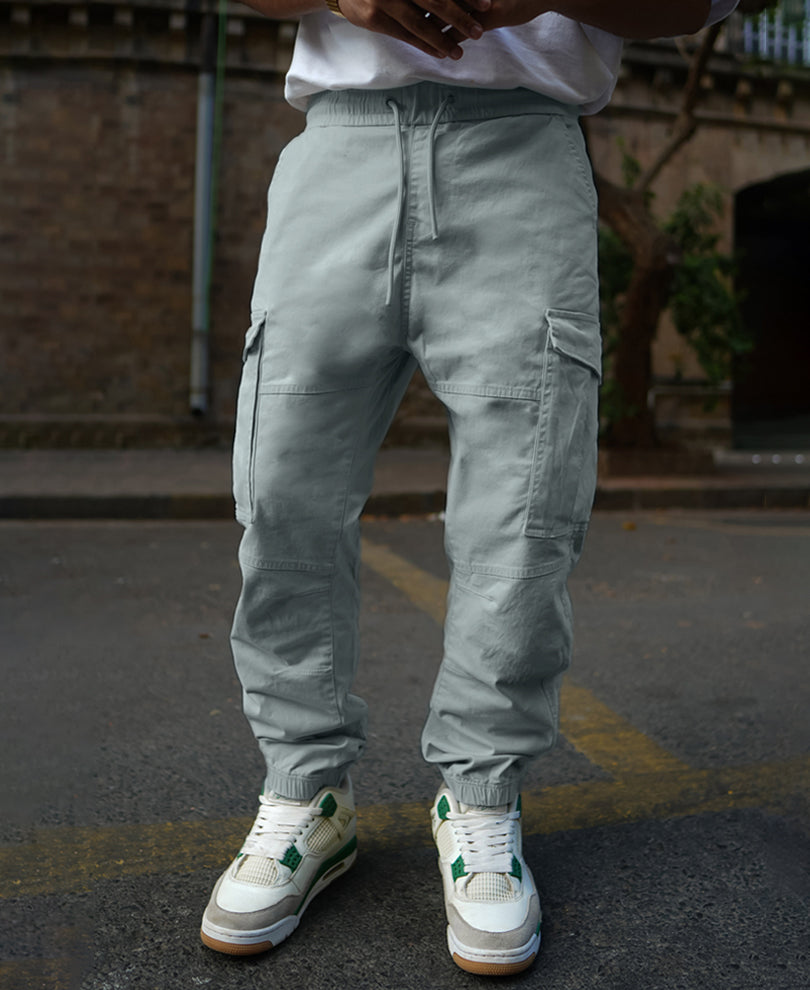 Light Grey Regular Fit Cargo Pant