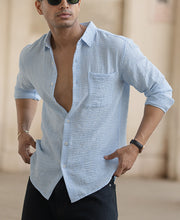 Blue Structured Shirt