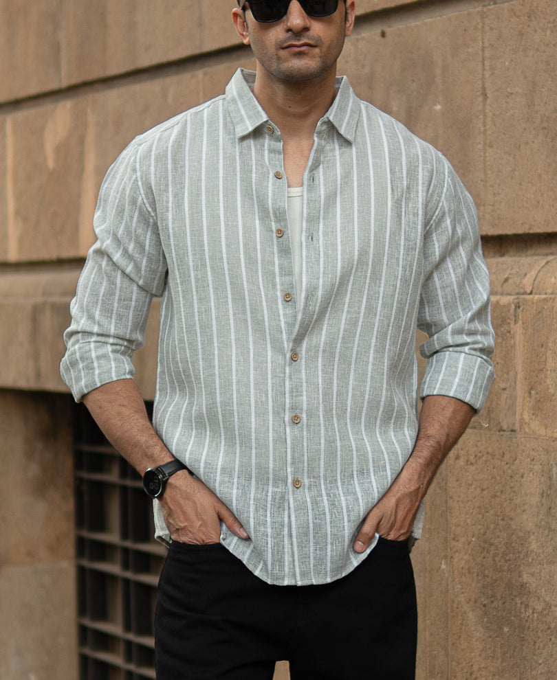 Light Green Stripe Shirt