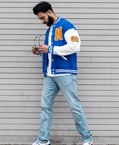 Royal Blue Varsity Oversize Jacket