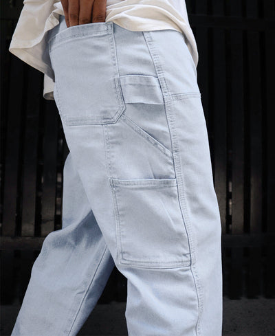 Sky Blue Carpenter Denim Baggy Fit Jeans