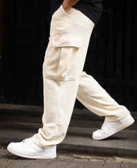 Cream Side Pocket Baggy Fit Track Pant