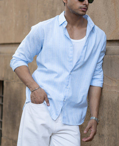Powder Blue Stripe Shirt