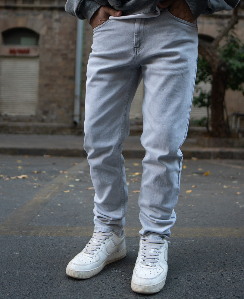 Light Grey Regular Fit Denim Jeans