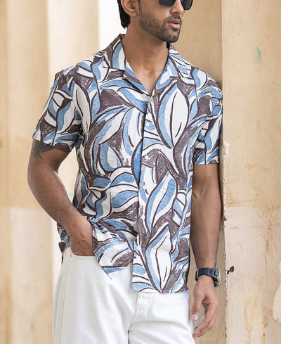 Abstract Print Cuban Shirt