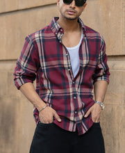 Maroon Flannel Checks Shirt