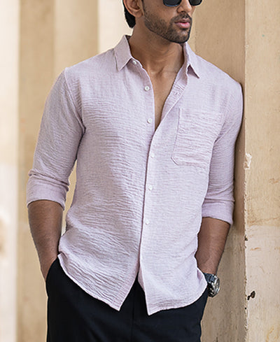 Light Mauve Structured Shirt