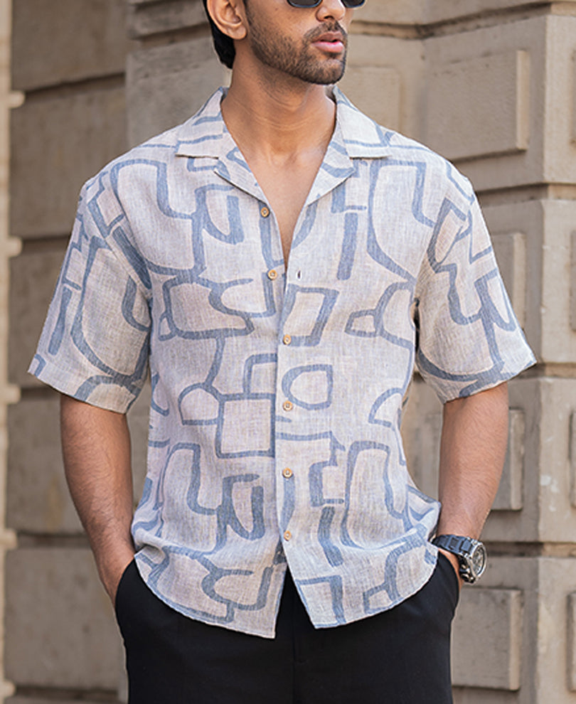 Grey Sky Abstract Print T-Shirt