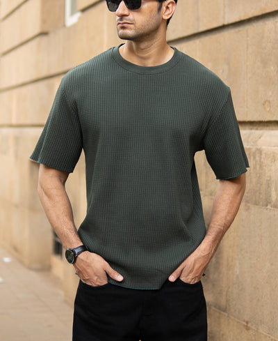 Olive Structured T-Shirt