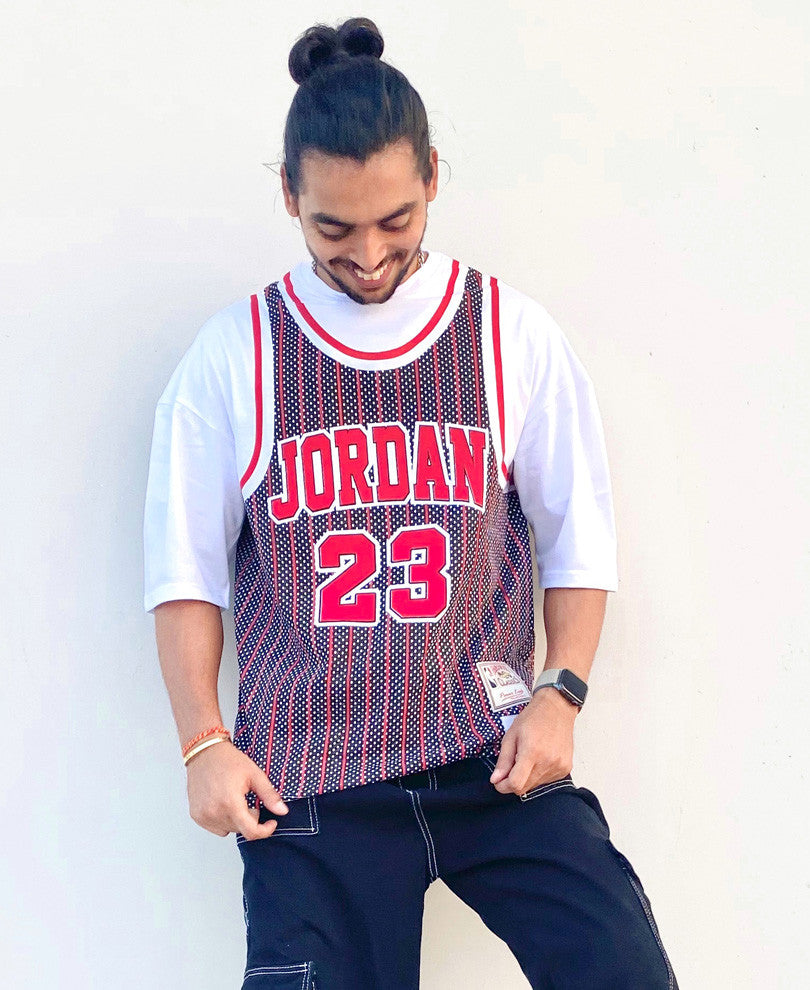 White Jordan 23 Oversize Drop Shoulder T Shirt