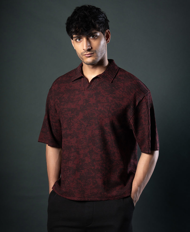 Wine Printed Boxy T-Shirt.