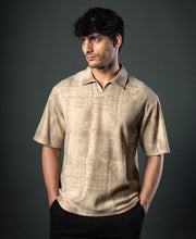 Beige Grunge Print T-Shirt