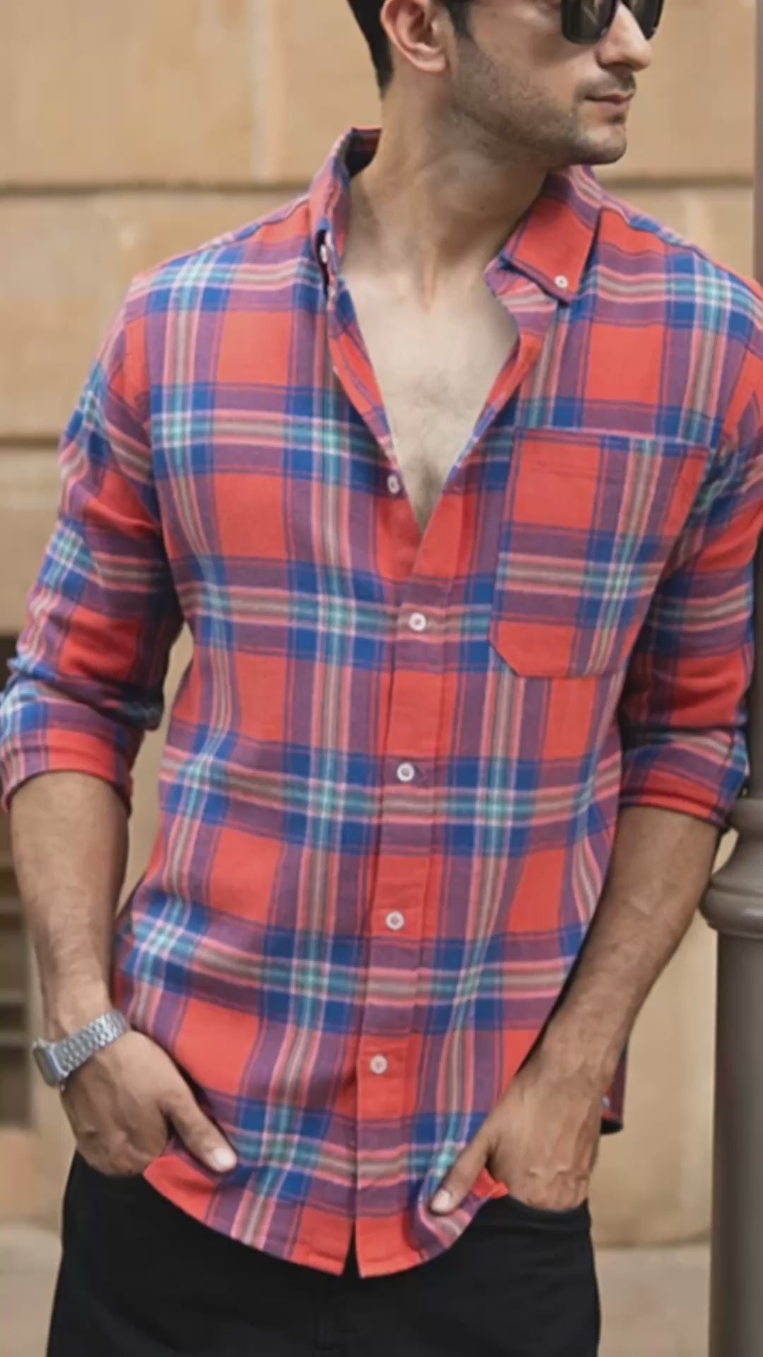 Load video: Multicolour Checks Shirt