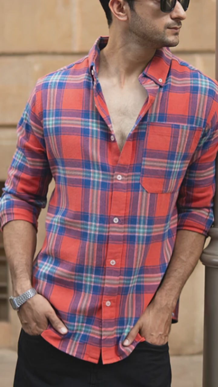 Load video: Multicolour Checks Shirt